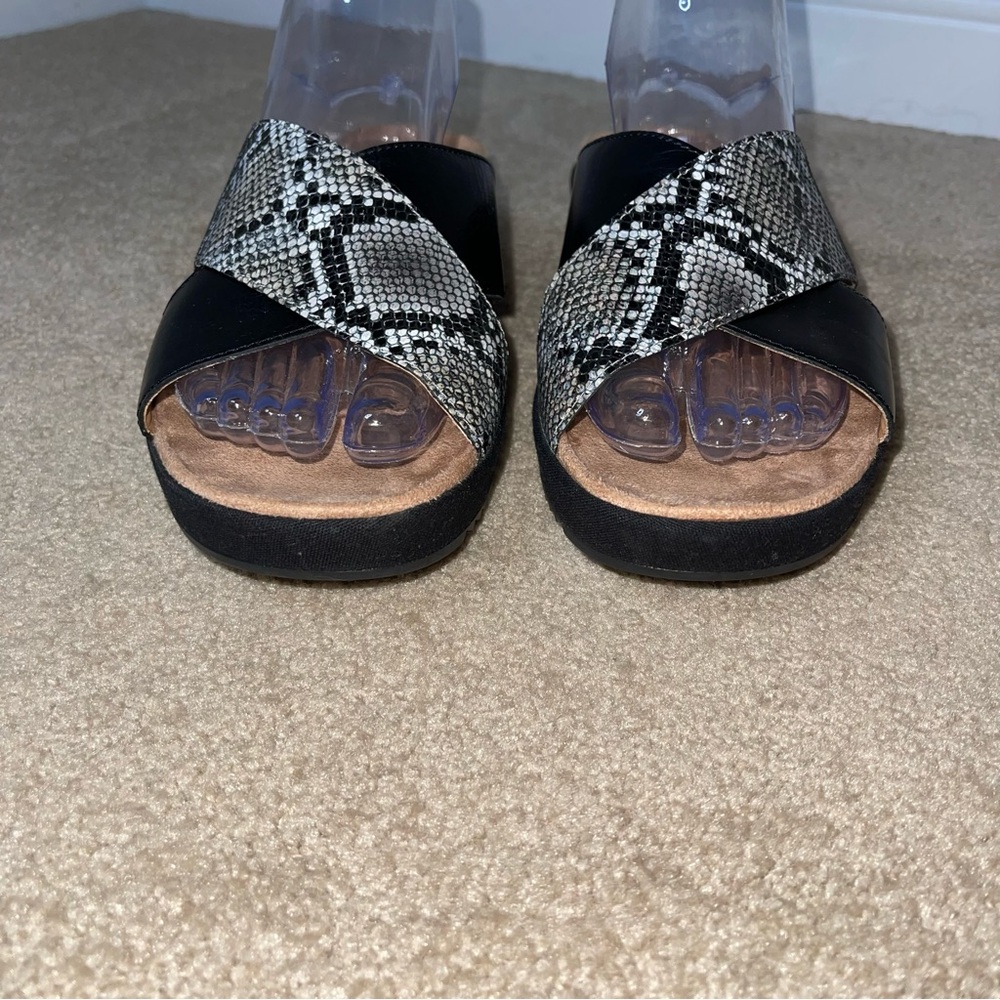 Vionic Black and Snake Print Sandals - Picture 2 of 7